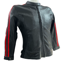 RICONDI LADIES MT GLORIOUS LEATHER JACKET BLACK RED