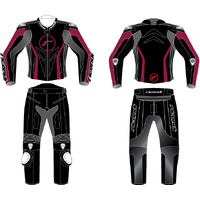 LADIES GP EVO 2PC SUIT BLACK/MAROON