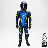 RICONDI RACING SERIES V5 SUIT BLACK METALLIC BLUE FLURO YELLOW