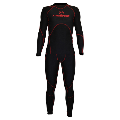 RICONDI COMPRESSION 2 PIECE SUIT BLACK RED XXS