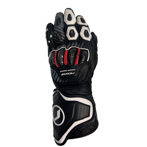 RICONDI RACING SERIES GLOVES BLACK WHITE XS