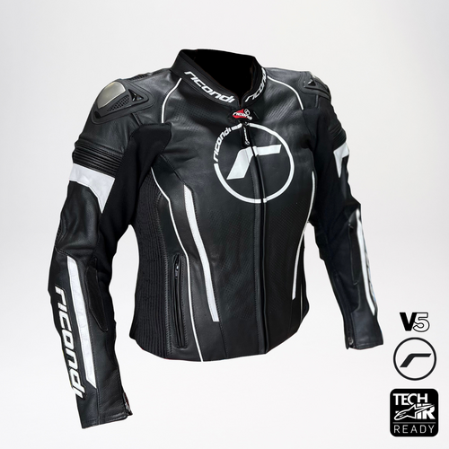 RICONDI LADIES RACING SERIES V5 JACKET BLACK WHITE 16