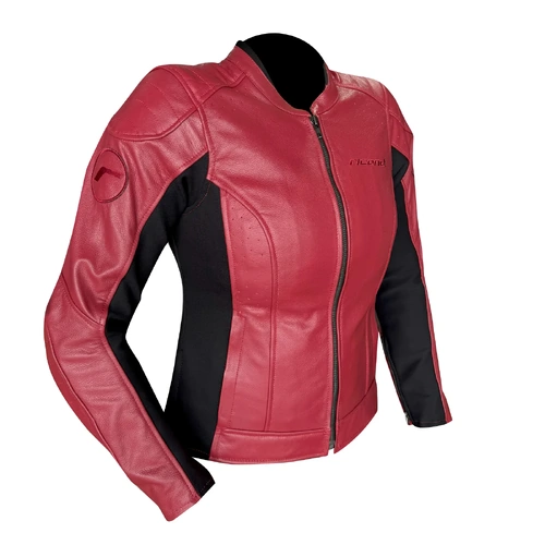 RICONDI LADIES SHELBY LEATHER JACKET CRIMSON MAROON 8