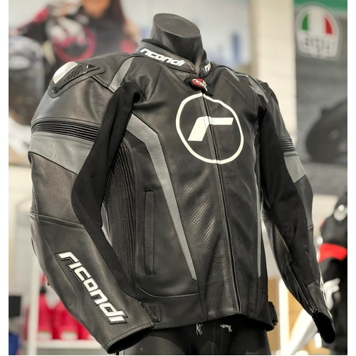 RICONDI RACING SERIES TECH-AIR COMPATIBLE JACKET BLACK GUNMETAL 4XL (62)