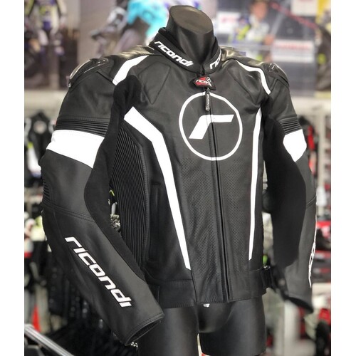 RICONDI RACING SERIES TECH-AIR COMPATIBLE JACKET BLACK WHITE S (50)