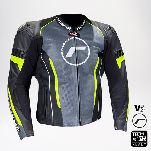 RICONDI RACING SERIES V5 JACKET BLACK GREY FLURO YELLOW XS (48)