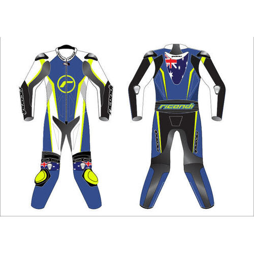 RICONDI JUNIOR RACING SERIES SUIT - BLUE/WHITE/NEON 6Y