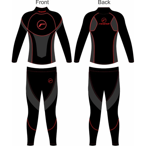 RICONDI COMPCOOL 2 PIECE COMPRESSION SUIT BLACK GREY RED