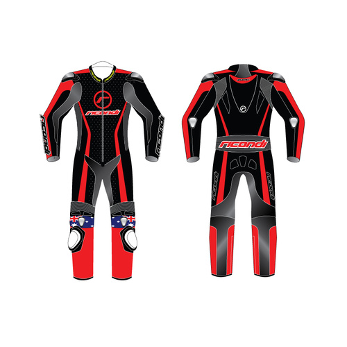 RICONDI RACING SERIES JUNIOR SUIT SMALL BLACK/RED