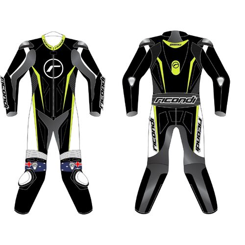 RICONDI RACING SERIES TALL SUIT BLACK NEON YELLOW XXS (46)