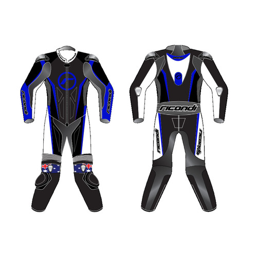 RICONDI RACING SERIES V4 TALL SUIT BLACK WHITE BLUE XS (48)