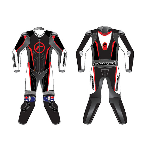 RICONDI RACING SERIES V4 TALL SUIT BLACK WHITE RED XS (48)