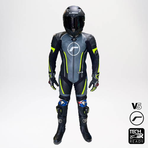 RICONDI RACING SERIES V5 SUIT BLACK GREY FLURO YELLOW S (50)