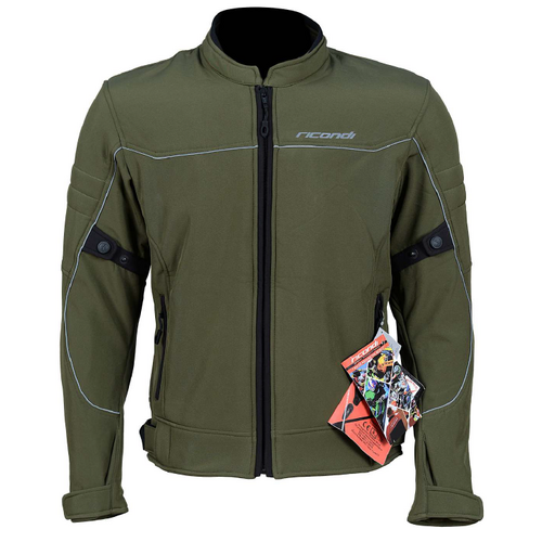 RICONDI ALL SEASON SOFTSHELL MENS JACKET OLIVE GREEN BLACK 3XL