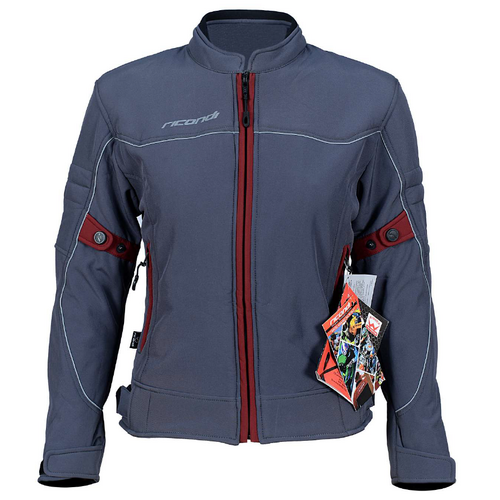RICONDI LADIES ALL SEASON SOFTSHELL JACKET GREY MAROON 4