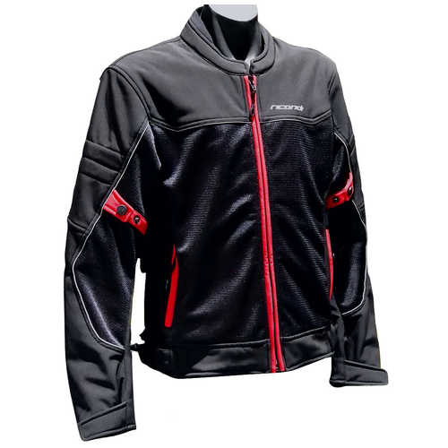 RICONDI MENS SUMMER SOFTSHELL JACKET BLACK RED 3XL