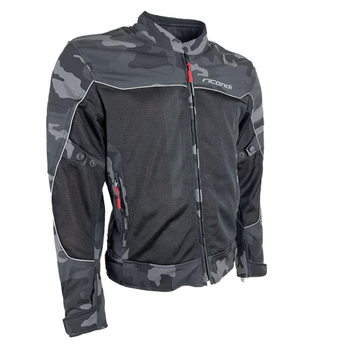 RICONDI MENS SUMMER SOFTSHELL JACKET CAMO BLACK XXL